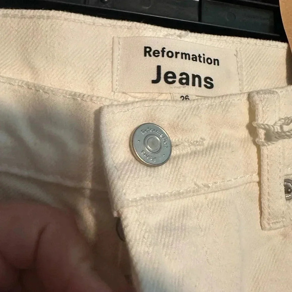 Reformation Cynthia Embroidered High Waist Straight Leg Jeans in Flora Sz 26 NWT - Picture 3 of 6